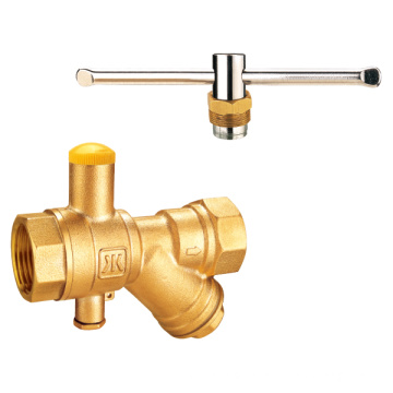 J801 Brass Filter Ball Valve with strainer /3-way gas ball valve